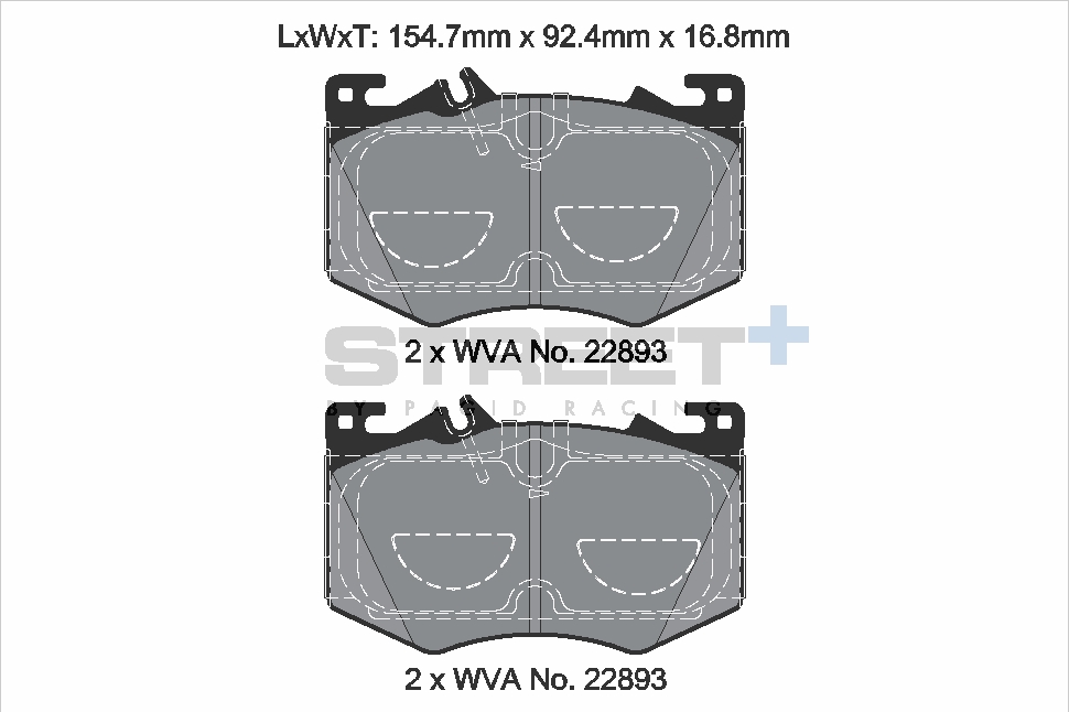 T8211SP2001 - Pagid Street+ Brake Pads; Front - Image 2