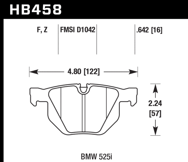 HB458F.642 - Hawk HPS Brake Pads; Rear - Image 2