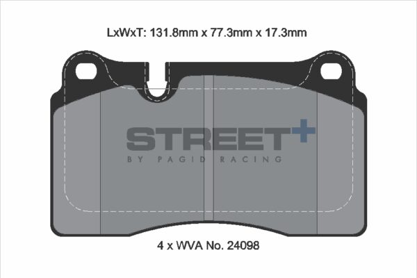 T8299SP2001 - Pagid Street+ Brake Pads; Front - Image 2