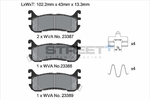 T8295SP2001 - Pagid Street+ Brake Pads; Rear - Image 2