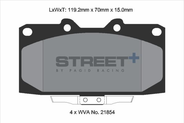 T8308SP2001 - Pagid Street+ Brake Pads; Front - Image 2