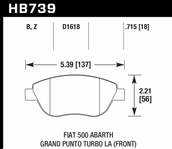HB739B.715 - Hawk HPS 5.0 Brake Pads; Front - Image 2