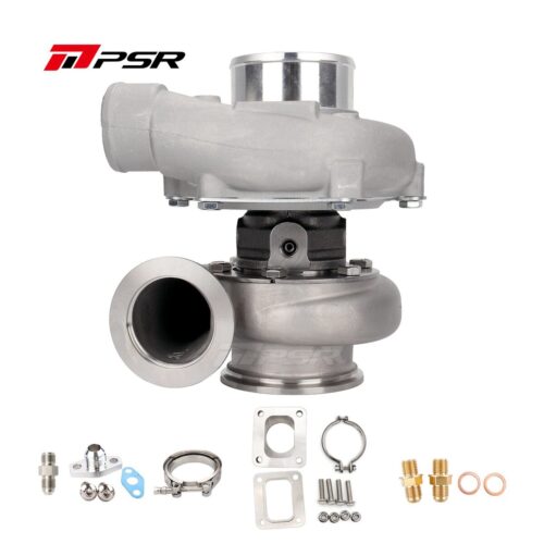 PSR3576 Compact Dual Ball Bearing Turbocharger – STAINLESS STEEL V-BAND INLET, V-BAND OUTLET, 1.03A/R + T4 Adapter