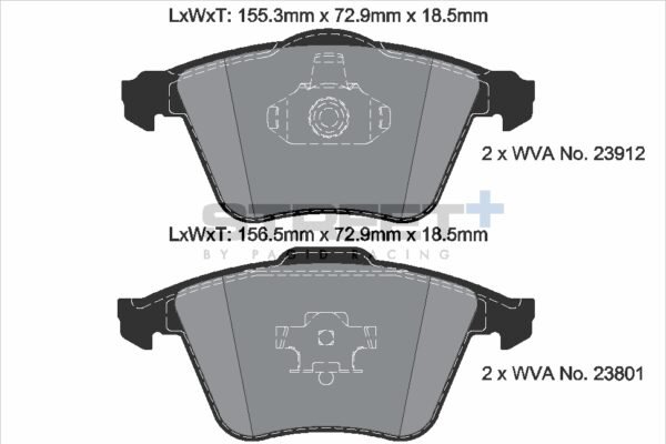 T8180SP2001 - Pagid Street+ Brake Pads; Front - Image 2