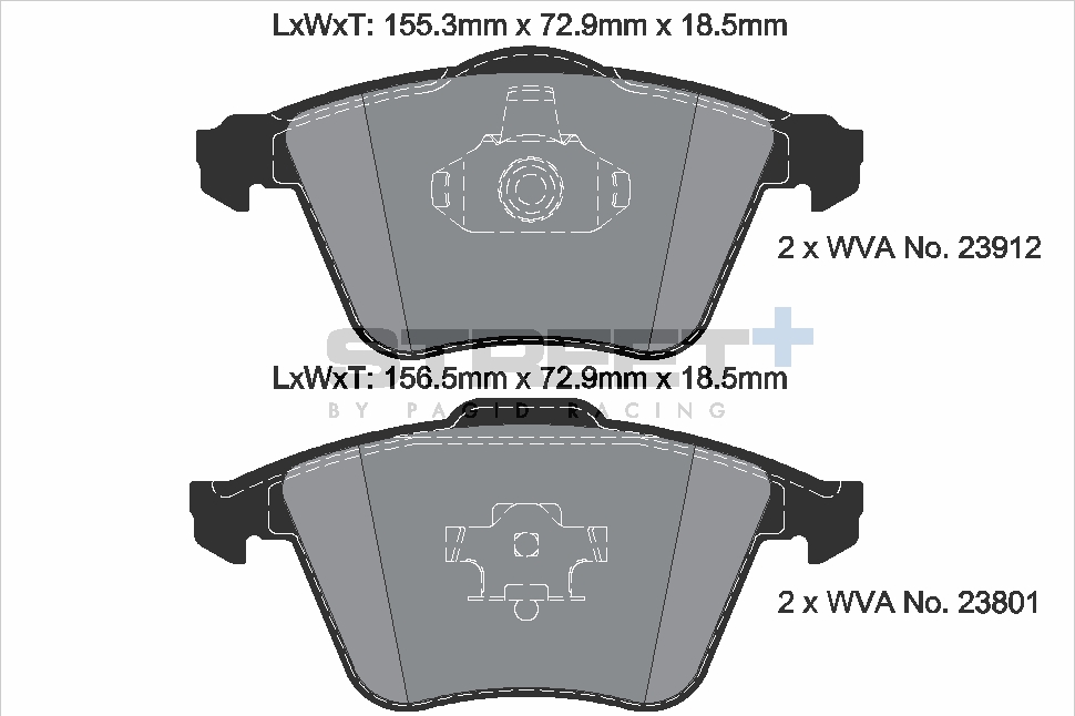 T8180SP2001 - Pagid Street+ Brake Pads; Front - Image 2
