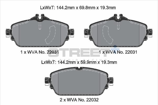 T8008SP2001 - Pagid Street+ Brake Pads; Front - Image 2