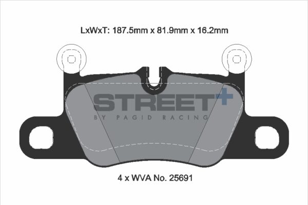 T8275SP2001 - Pagid Street+ Brake Pads; Rear - Image 2
