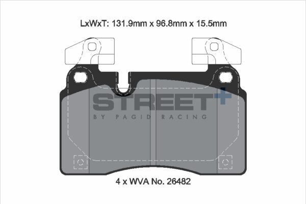 T8312SP2001 - Pagid Street+ Brake Pads; Front - Image 2