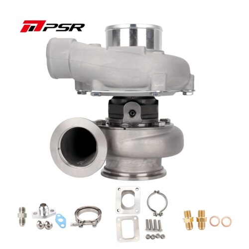 PSR3582 Compact Dual Ball Bearing Turbocharger – STAINLESS STEEL V-BAND INLET, V-BAND OUTLET, 0.82A/R + T4 Adapter