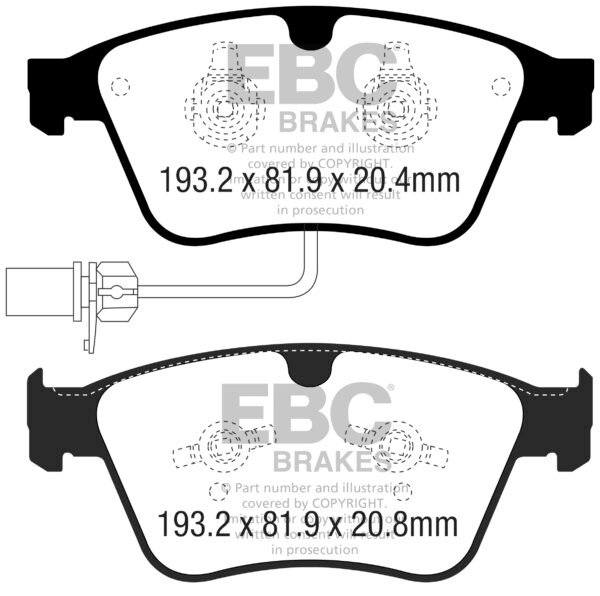 DP42317R - EBC Yellowstuff Brake Pads; Front - Image 2