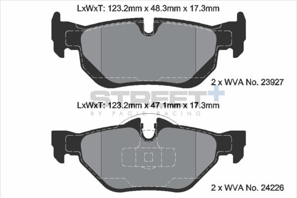 T8051SP2001 - Pagid Street+ Brake Pads; Rear - Image 2