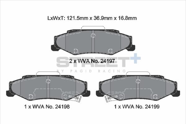 T8063SP2001 - Pagid Street+ Brake Pads; Rear - Image 2