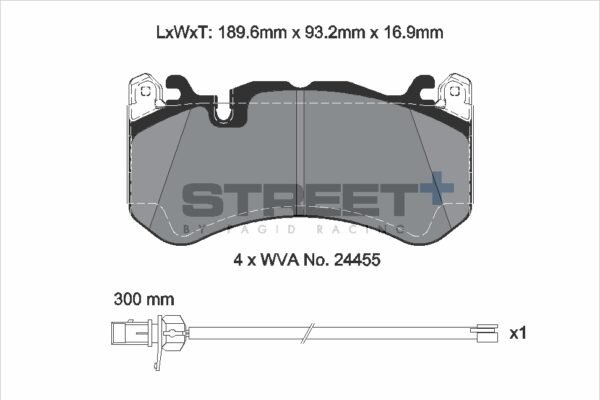 T8073SP2001 - Pagid Street+ Brake Pads; Front - Image 2