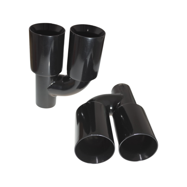 Black exhaust tips set straight cut offset D-89mm - Image 3