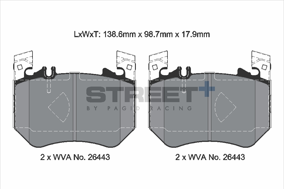 T8313SP2001 - Pagid Street+ Brake Pads; Front - Image 2