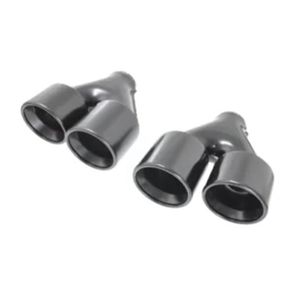 Black exhaust tips set slant cut offset D-114mm - Image 4
