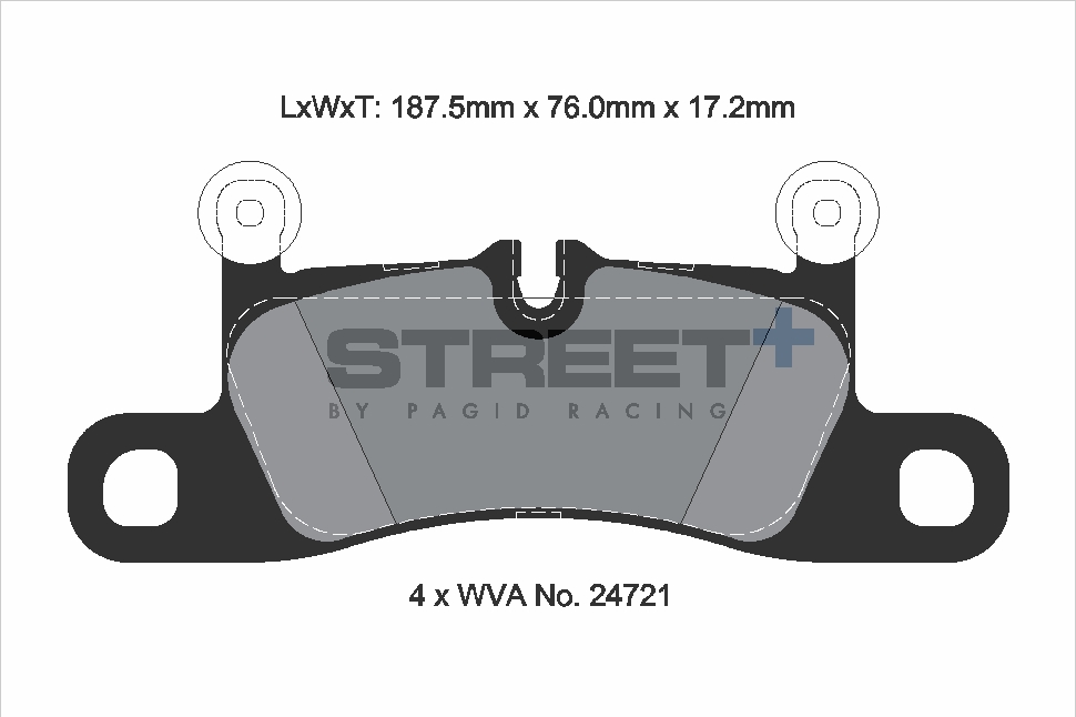 T8091SP2001 - Pagid Street+ Brake Pads; Rear - Image 2