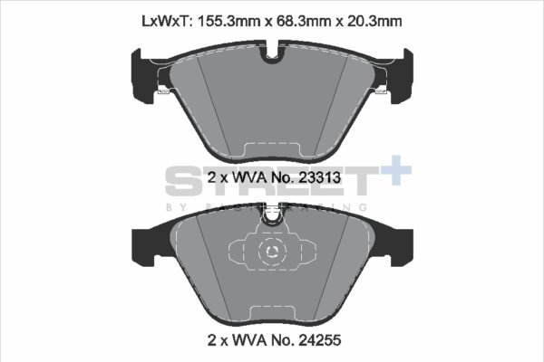 T8025SP2001 - Pagid Street+ Brake Pads; Front - Image 2