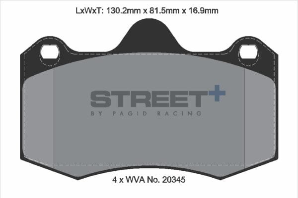 T8000SP2001 - Pagid Street+ Brake Pads; Front/Rear - Image 2