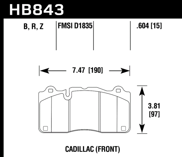 HB843N.604 - Hawk HP Plus Brake Pads; Front - Image 2