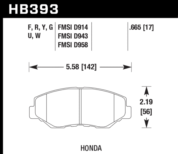 HB393F.665 - Hawk HPS Brake Pads; Front - Image 2