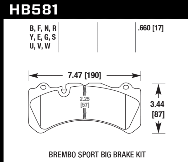 HB581U.660 - Hawk DTC-70 Brake Pads; Front - Image 2