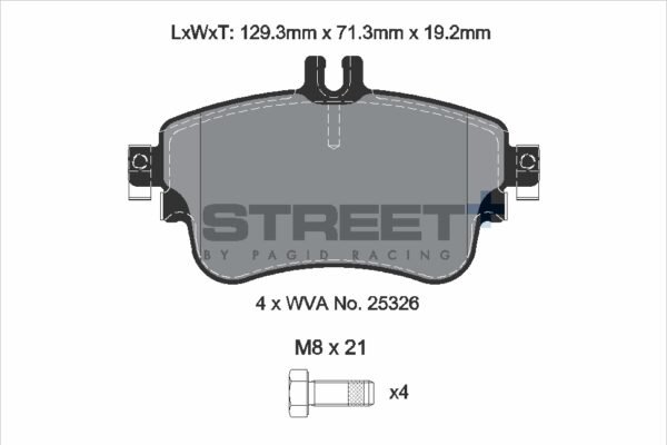 T8216SP2001 - Pagid Street+ Brake Pads; Front - Image 2