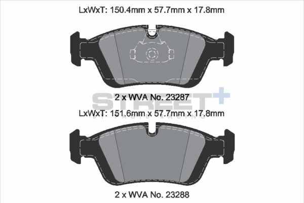 T8168SP2001 - Pagid Street+ Brake Pads; Front - Image 2