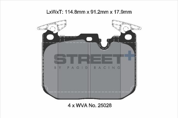 T8194SP2001 - Pagid Street+ Brake Pads; Front - Image 2