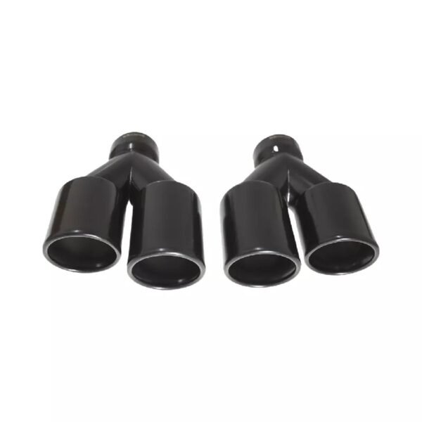 Black exhaust tips set slant cut D-76mm