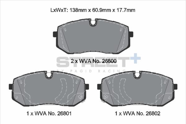 T8238SP2001 - Pagid Street+ Brake Pads; Front - Image 2