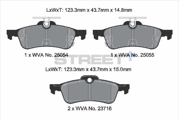 T8196SP2001 - Pagid Street+ Brake Pads; Rear - Image 2