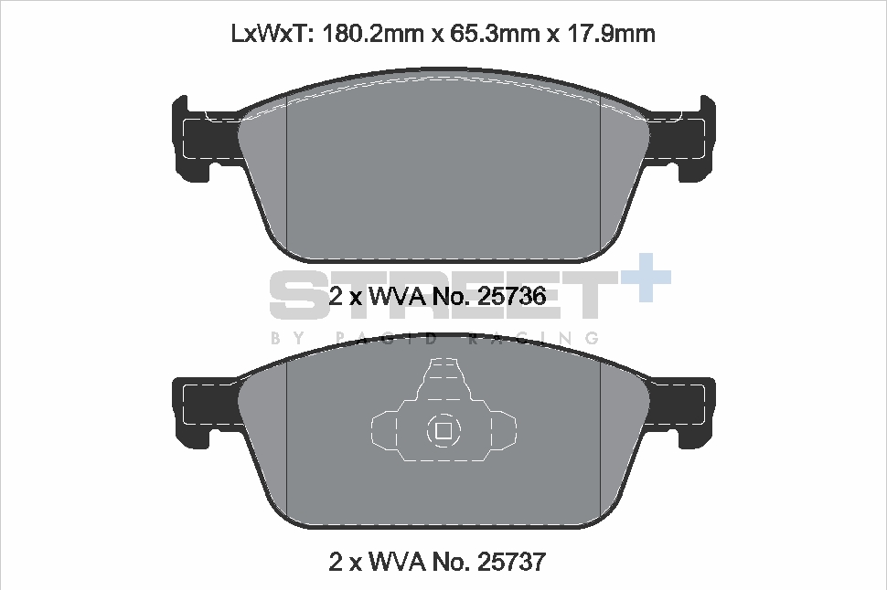 T8125SP2001 - Pagid Street+ Brake Pads; Front - Image 2