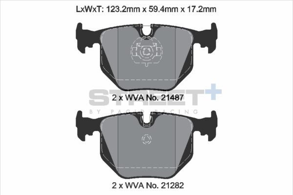 T8223SP2001 - Pagid Street+ Brake Pads; Rear - Image 2