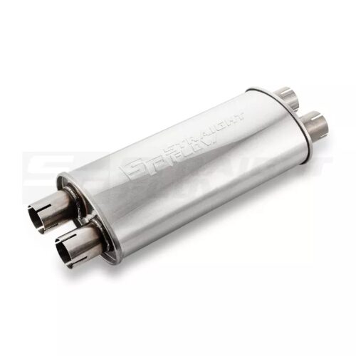 Muffler Oval 2X2 115/185mm L-420mm D-51 SS