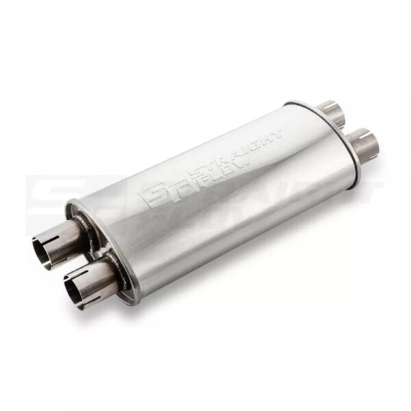 Muffler Oval 2X2 115/185mm L-420mm D-51 SS