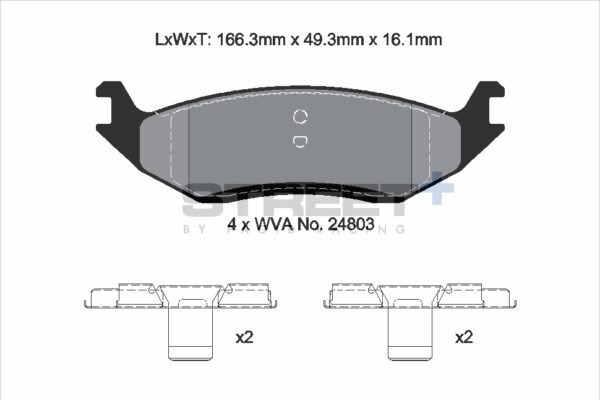 T8137SP2001 - Pagid Street+ Brake Pads; Rear - Image 2