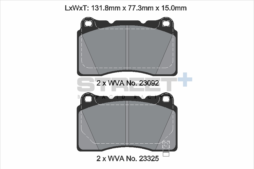 T8300SP2001 - Pagid Street+ Brake Pads; Front - Image 2