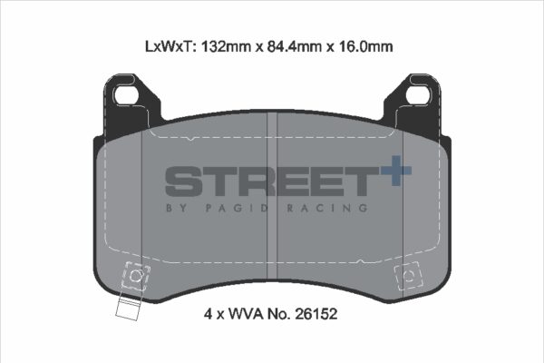 T8280SP2001 - Pagid Street+ Brake Pads; Front - Image 2