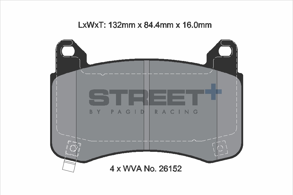 T8280SP2001 - Pagid Street+ Brake Pads; Front - Image 2