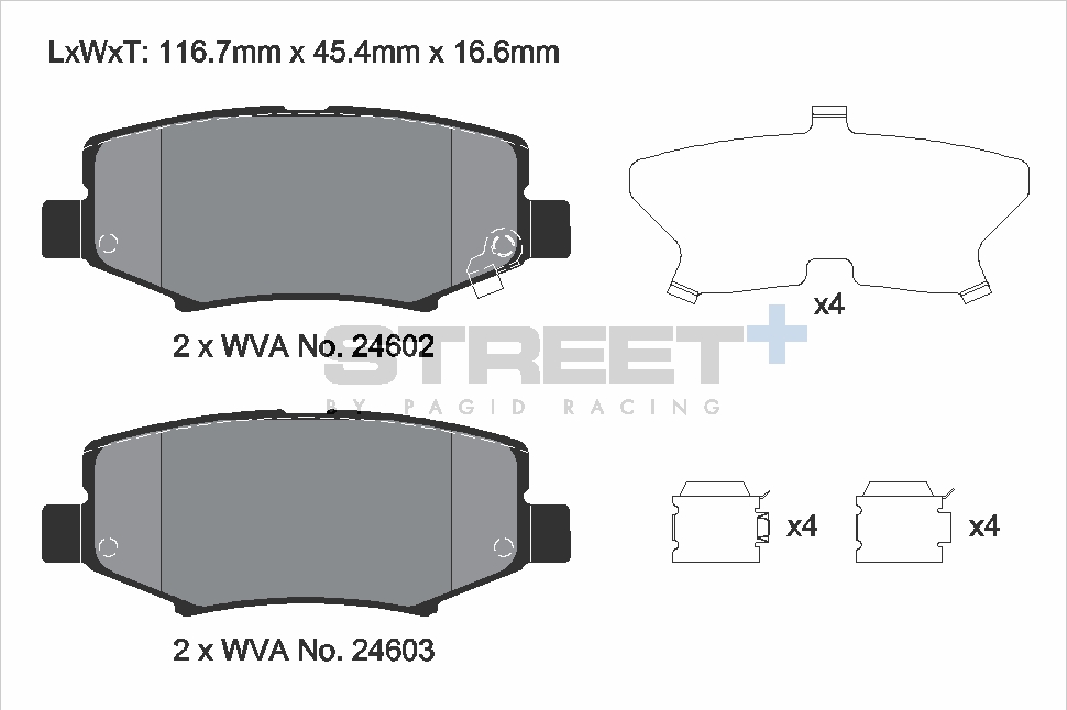 T8081SP2001 - Pagid Street+ Brake Pads; Rear - Image 2