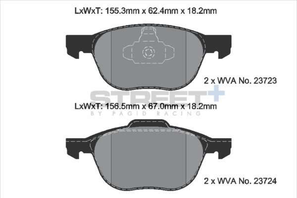T8041SP2001 - Pagid Street+ Brake Pads; Front - Image 2