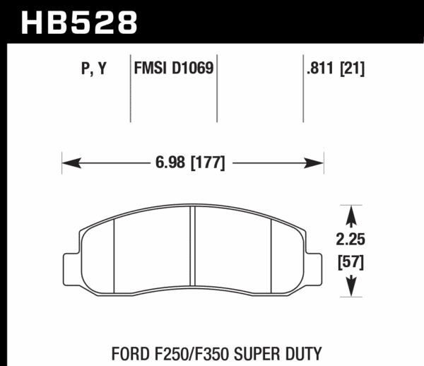 HB528P.811 - Hawk SuperDuty Brake Pads; Front - Image 2