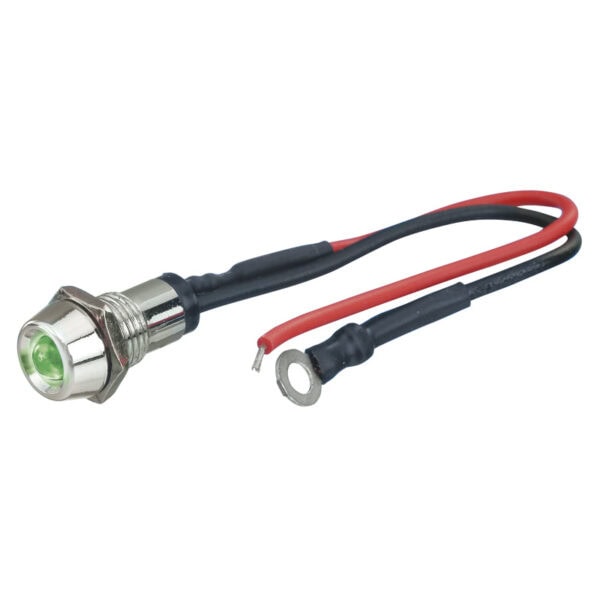 LED Contr Light chrome-p. green Ø=10mm