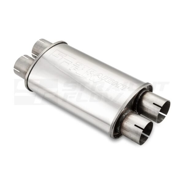 Muffler Oval 2x2 115/185mm L-315mm D-63 SS