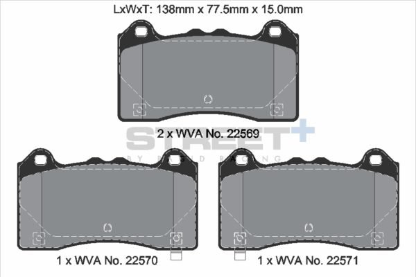 T8163SP2001 - Pagid Street+ Brake Pads; Front - Image 2
