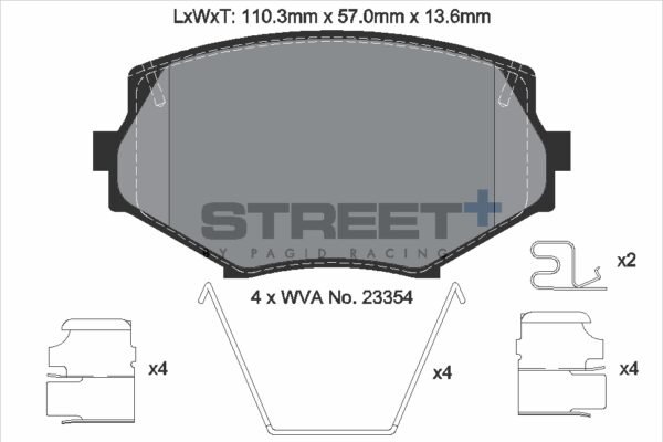 T8171SP2001 - Pagid Street+ Brake Pads; Front - Image 2