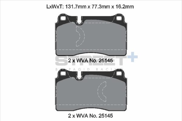 T8198SP2001 - Pagid Street+ Brake Pads; Front - Image 2