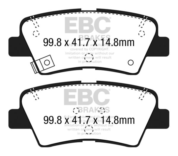 DP42188R - EBC Yellowstuff Brake Pads; Rear - Image 2
