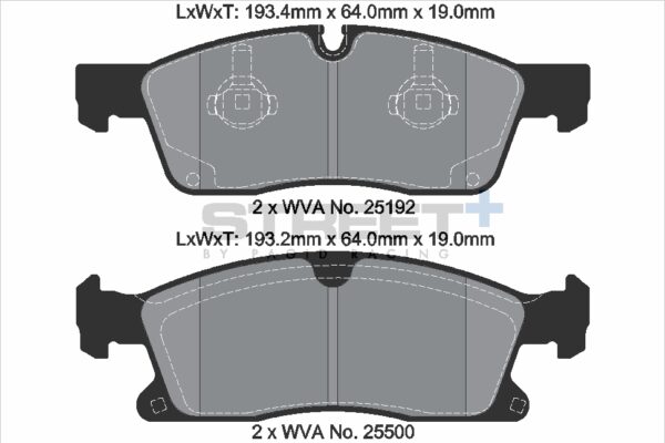 T8112SP2001 - Pagid Street+ Brake Pads; Front - Image 2